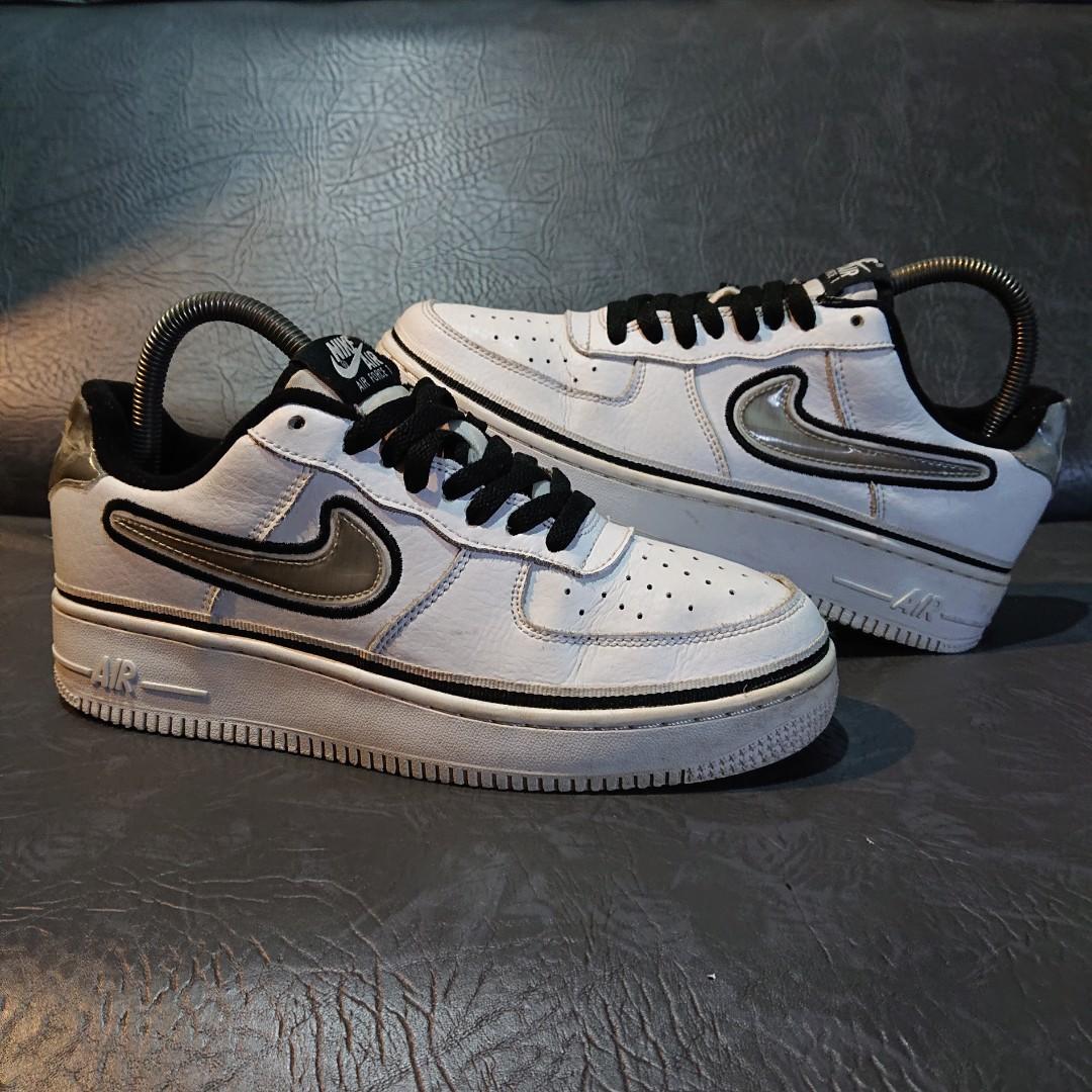 Nike Air Force 1 Low Sport NBA White Black Sepatu Second