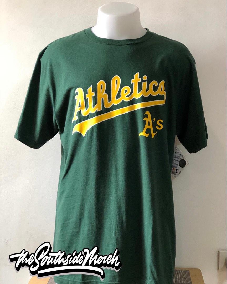 Authentic Majestic Green Oakland Athletics A's T-Shirt Mens