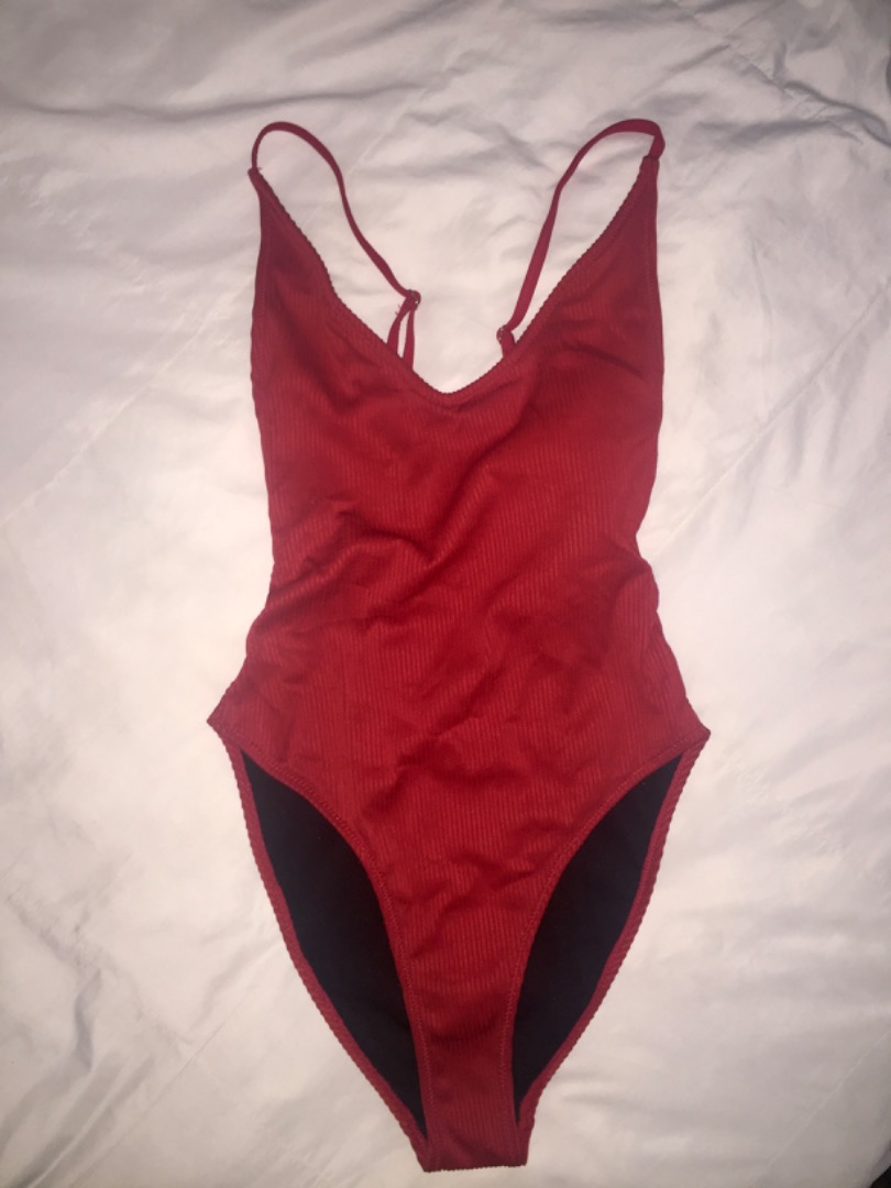 One piece red bikini / swimsuit, Women's Fashion, Swimwear, Bikinis & Swimsuits on Carousell