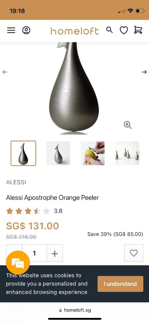 Alessi Apostrophe Orange Peeler