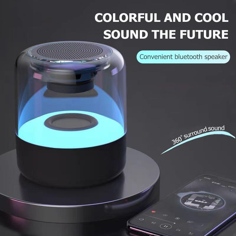 Portable Wireless LED Bluetooth Speaker Household Colorful Glaze Light ...