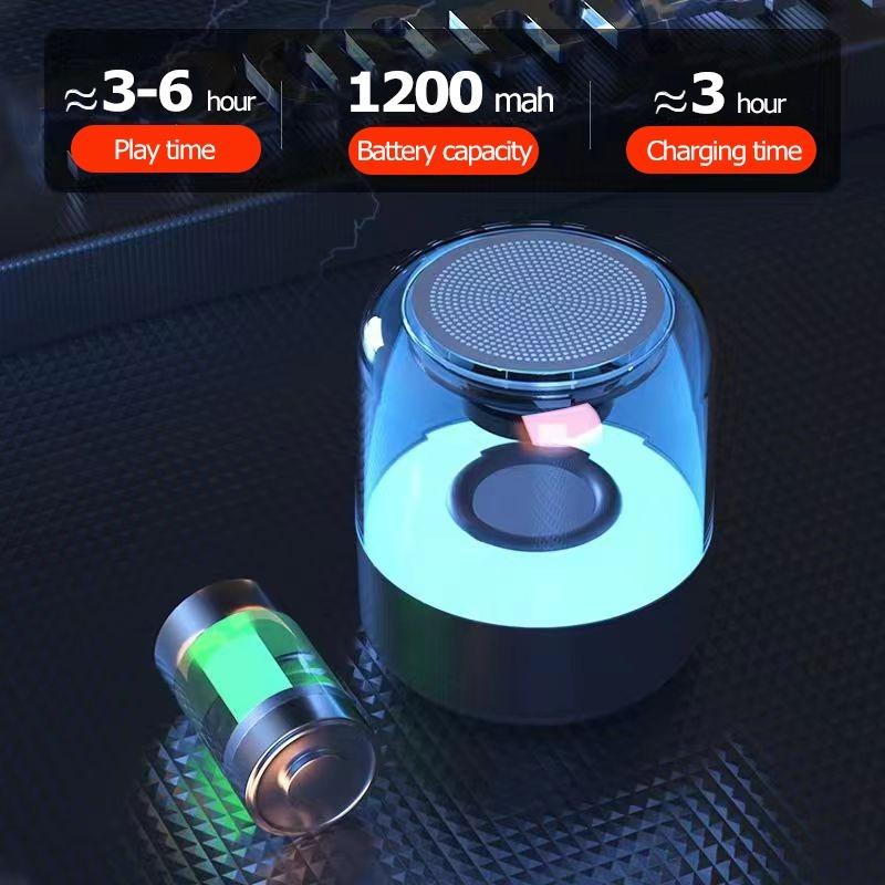 Portable Wireless LED Bluetooth Speaker Household Colorful Glaze Light ...