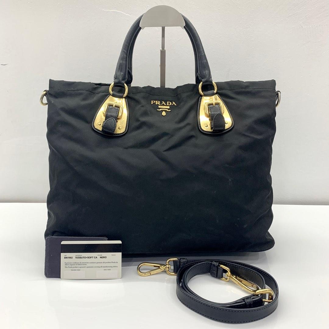 PRADA BN1902 BLACK NYLON 2WAY SHOULDER BAG 227026862