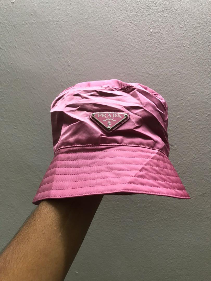 prada pink bucket hat nylon, Men's Fashion, Watches & Accessories, Cap &  Hats on Carousell