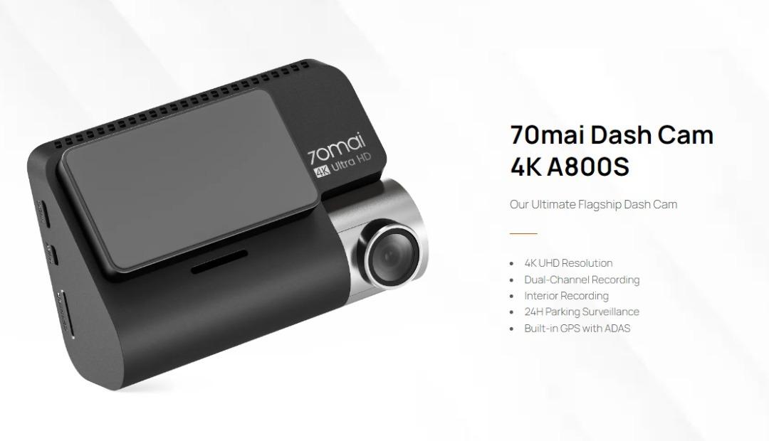 70mai 4K A800S Dash Cam Dual Channel Recording Dash Cam A800S
