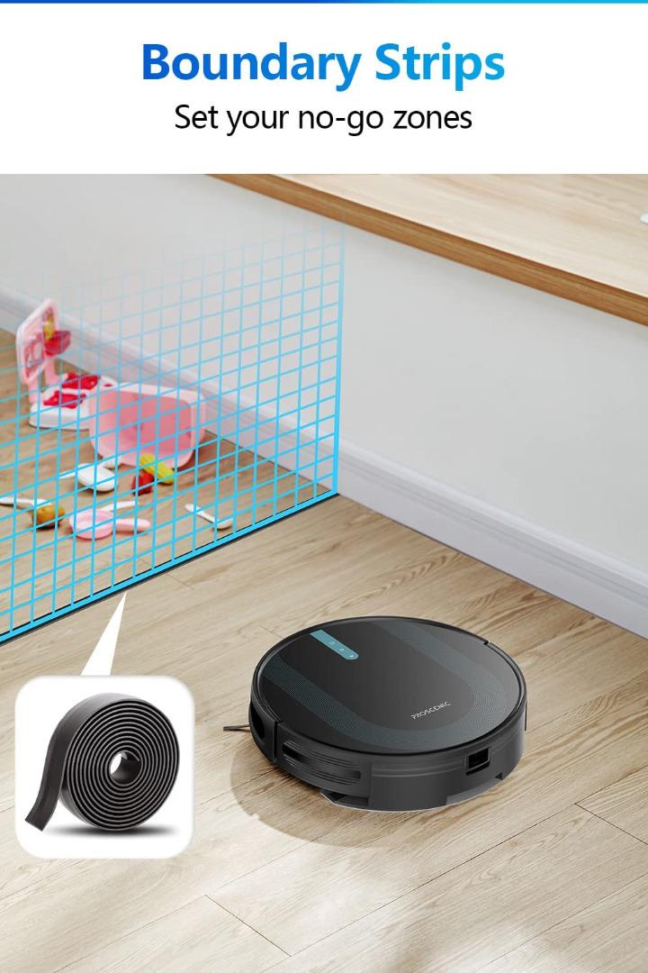 Proscenic 850T Wi-Fi Connected Robot Vacuum Cleaner, Works with Alexa & Google  Home, 3-in-1 Mopping, Self-Charging with 3000Pa Strong Suction on Carpets  and Hard Floors, Boundary Strip for no-go line, TV 