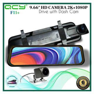 QCY F11+ Dashcam Touch Screen Rearview Mirror Car Camera WIFI