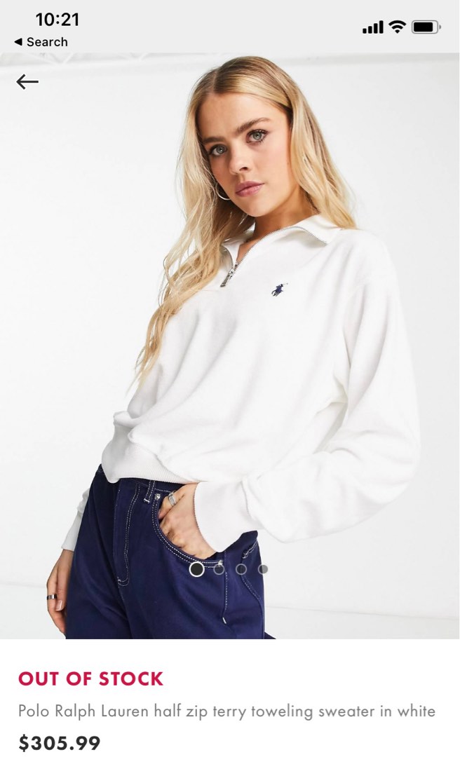White ralph lauren outlet half zip