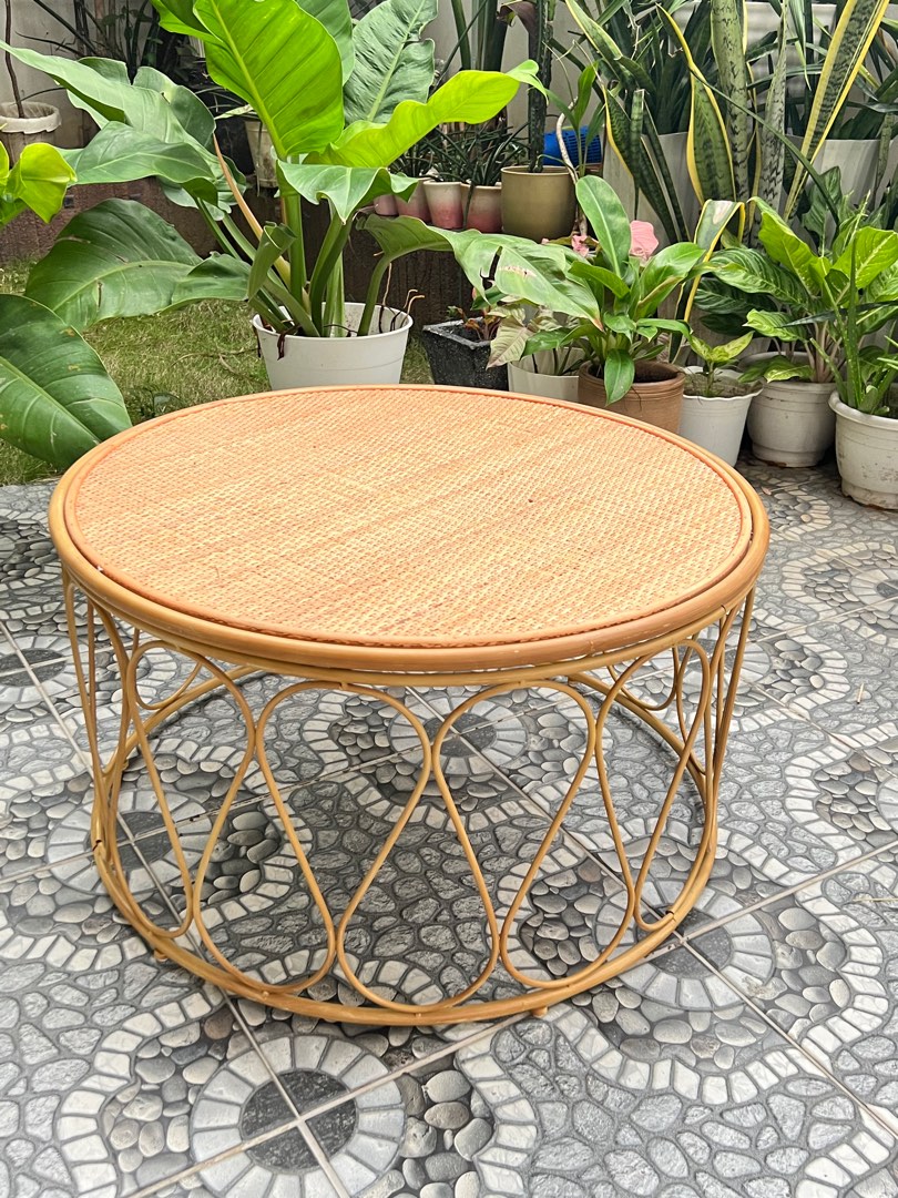 Rattan Center Coffee Table, Furniture & Home Living, Furniture, Tables & Sets on Carousell