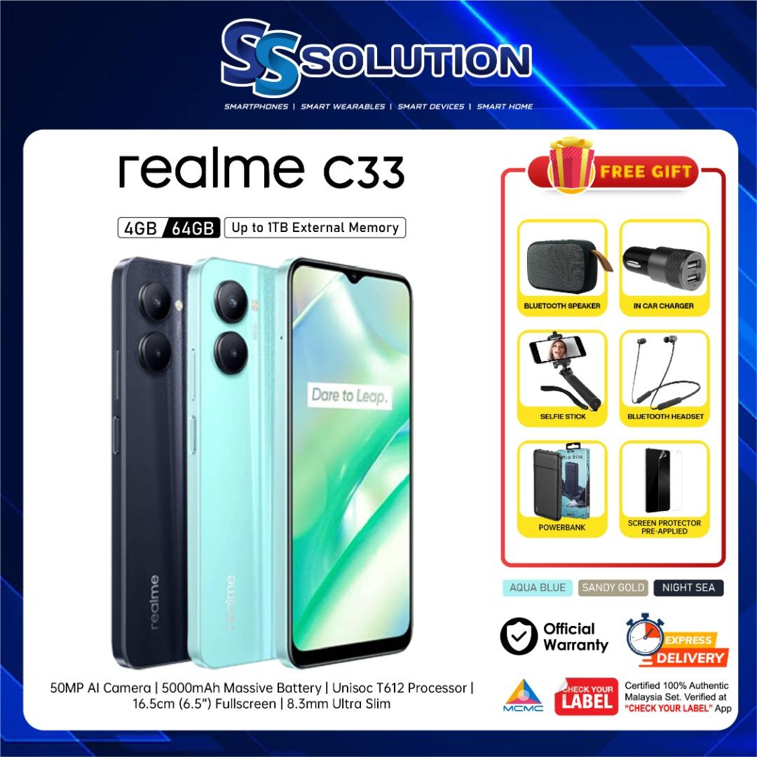 realme c33 (4GB RAM + 64GB ROM) 1 Year realme Malaysia Warranty, Mobile ...