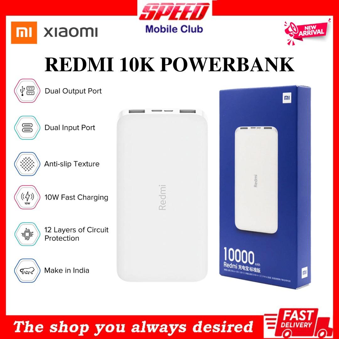 Redmi 10000mAh Fast Charging Slim Lithium Polymer Power Bank (Black, 10W  Fast Charging, Dual Input (Micro USB & Type-C) and Output Ports)