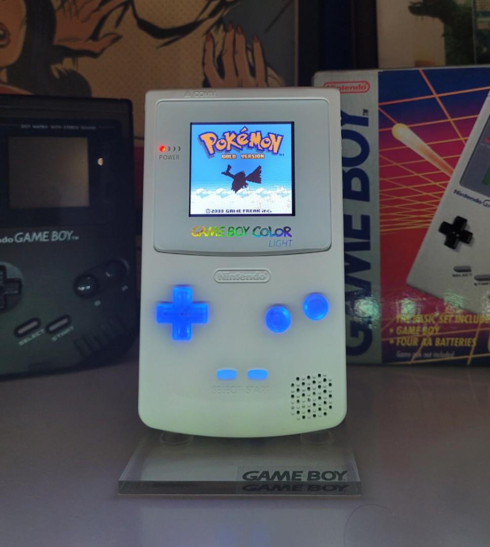 RGB Modded Gameboy Color Whiteout Nintendo Game Boy GBC Backlit Screen,  Video Gaming, Video Game Consoles, Nintendo on Carousell