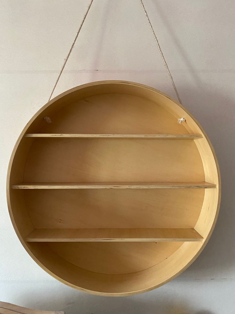 Round Wooden Wall Hanging Shelf, Furniture & Home Living, Home Decor