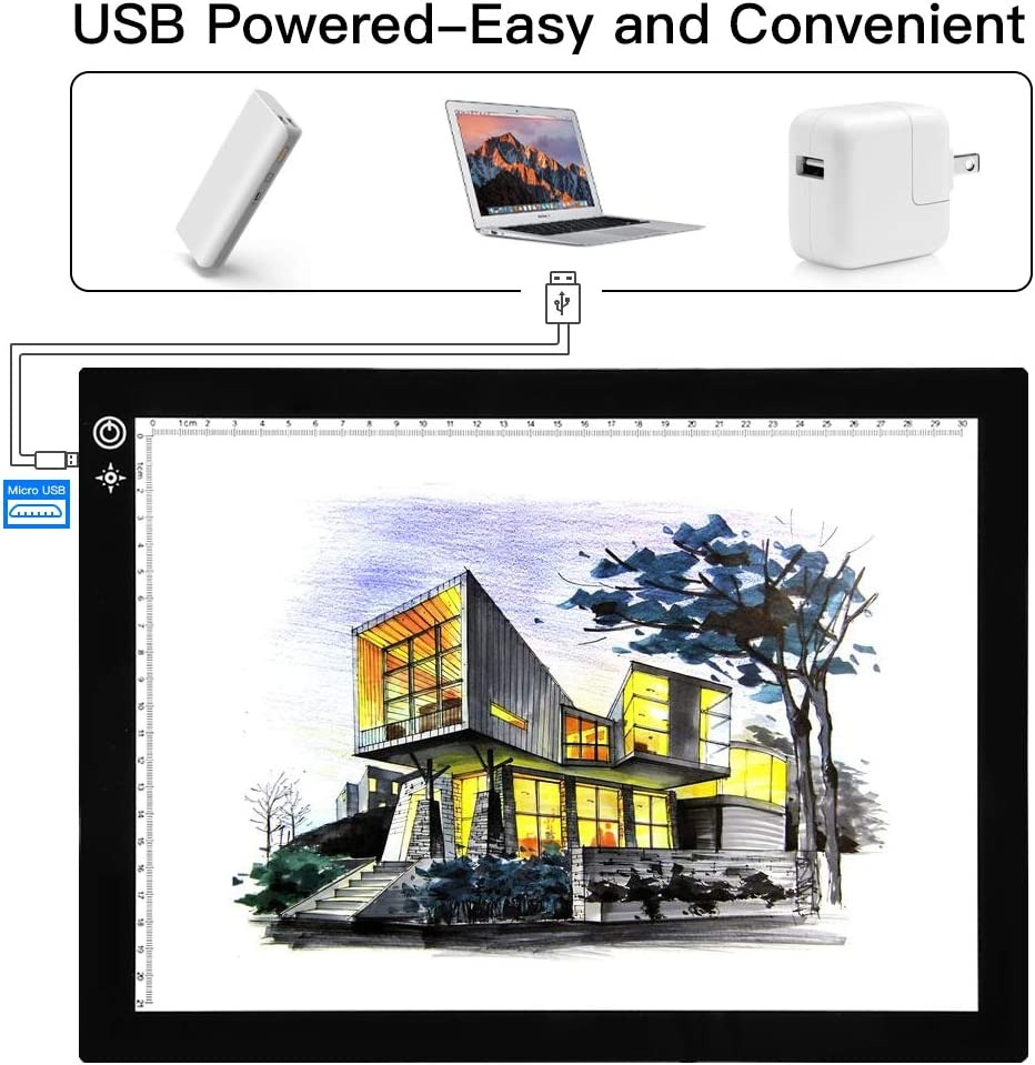 SAMTIAN A4 Light Box ThreeColor LED Copy Board with Memory Function