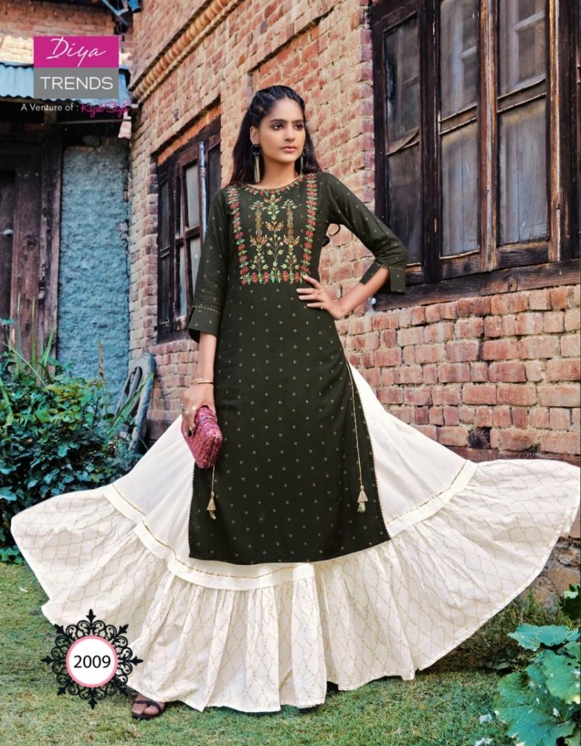 SG READYSTOCK Rayon Cotton Kurti Skirt Set Women s Fashion