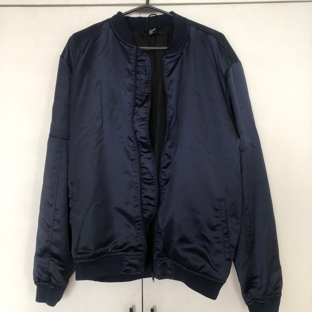 Staff Co. Blue Bomber Jacket, Men's Fashion, Coats, Jackets and ...