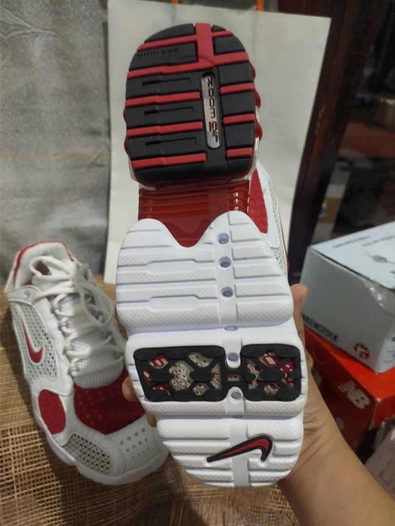 Stussy x Nike Air Zoom Spiridon Cage Red and White Men s Fashion