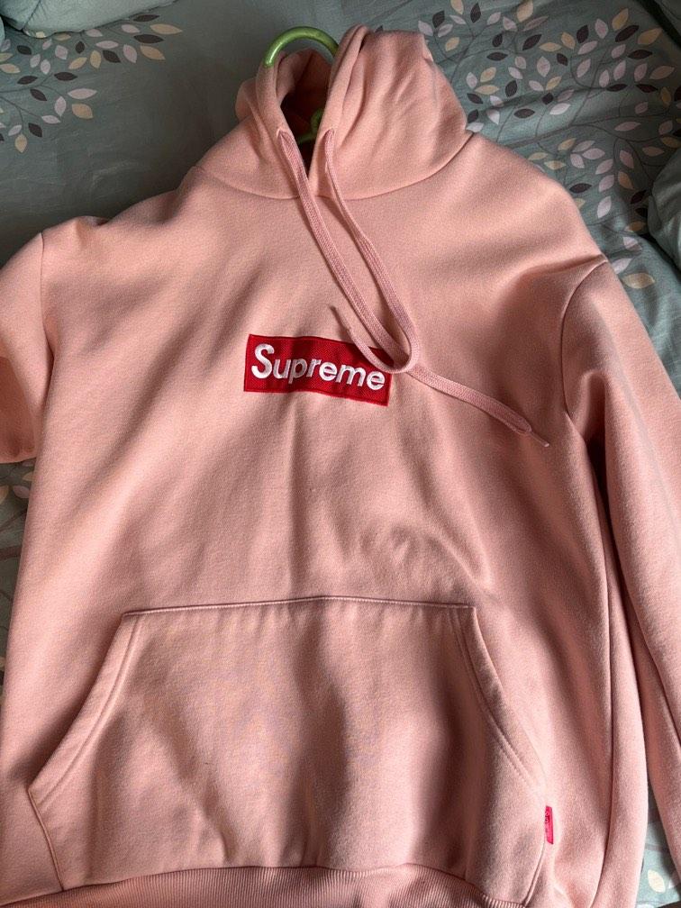 Peach pink supreme hoodie outlet