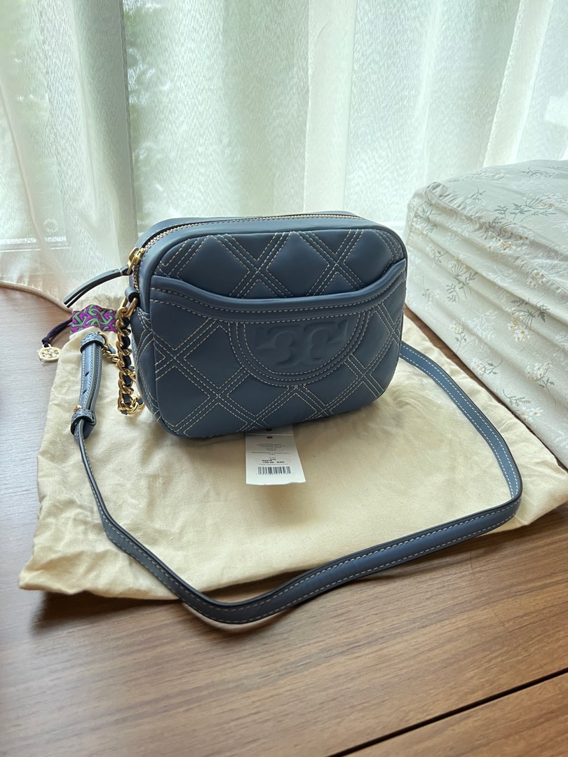 Tory Burch Fleming camera soft contrast stitch camera bag