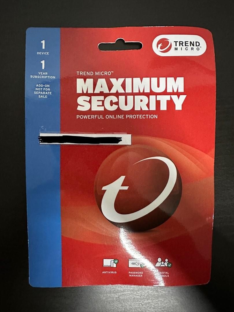 Trend Micro Maximum Security - 1 Year 1 Device, Computers & Tech, Parts ...