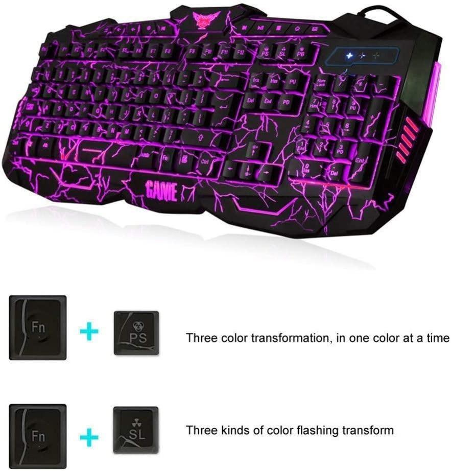 V100 Gaming Keyboard, 104 Keys Mechanical Computer Keyboard USB Wired