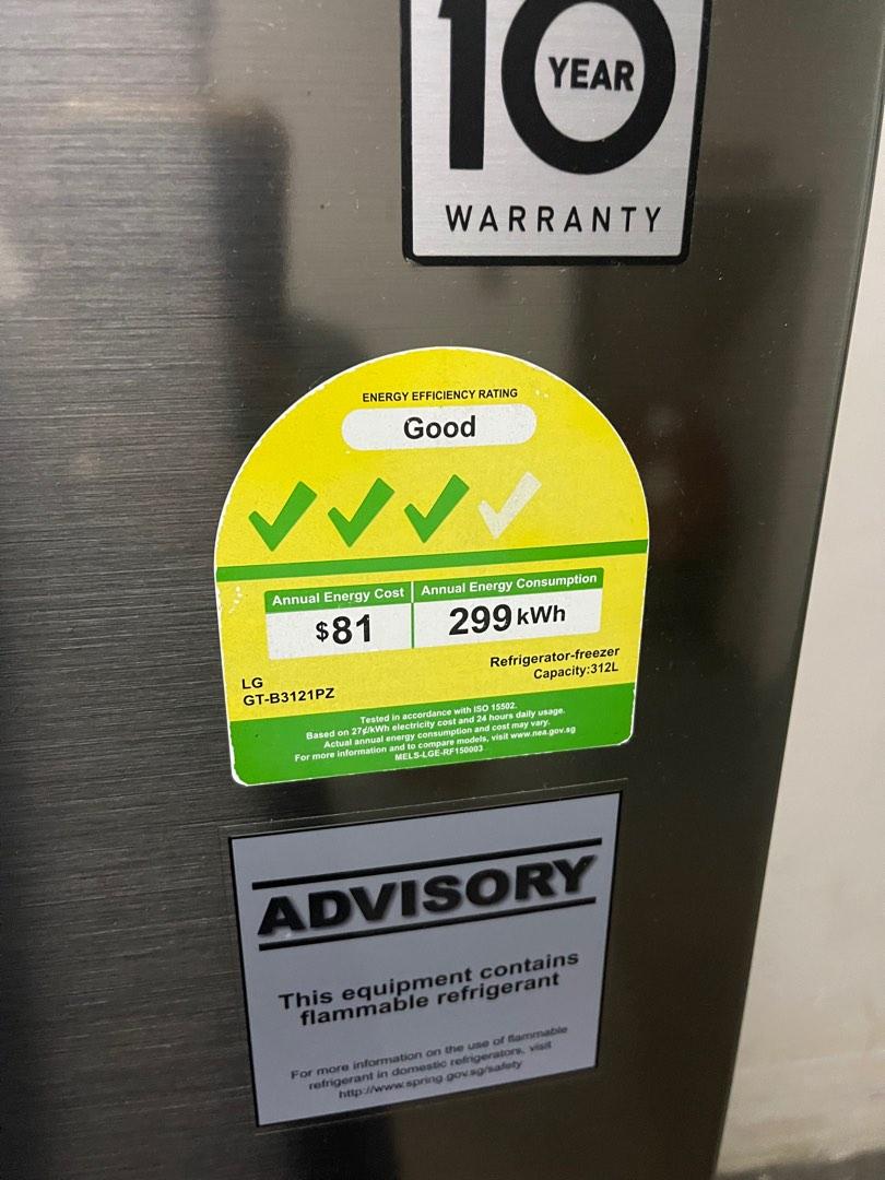 Very new LG 312L refrigerator / fridge, TV & Home Appliances, Kitchen