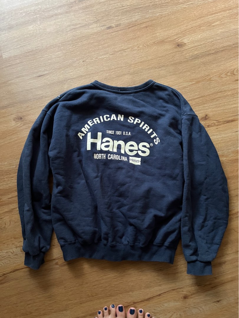Hanes 90s Vintage Cape May Embroidered Sweater Weiß L