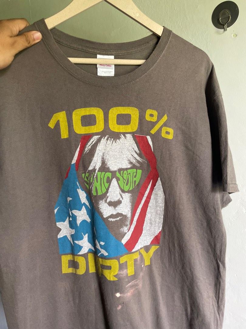 Vtg sonic youth 100 dirty album band tshirt, Men's Fashion, Tops