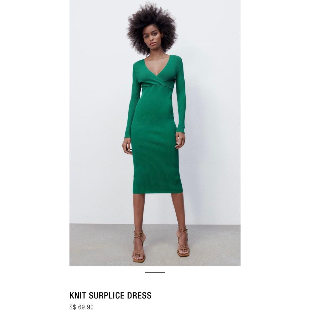 Zara knit green dress Clearance
