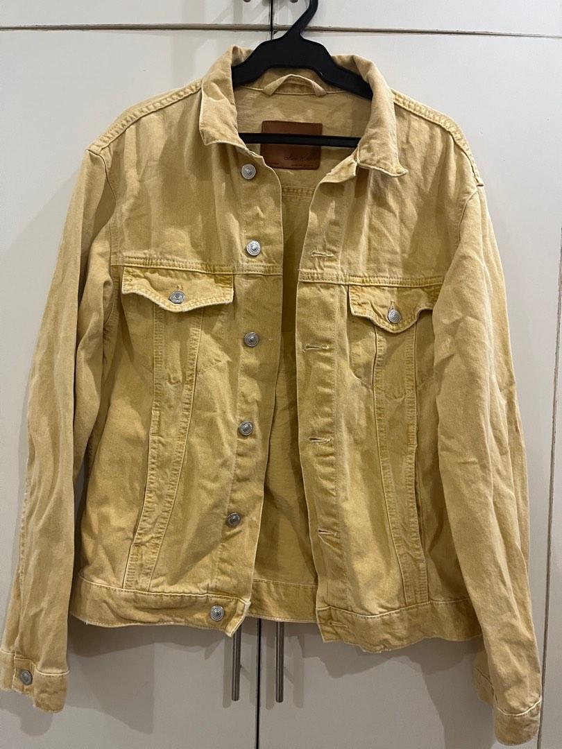 ZARA YELLOW DENIM OVERSIZE JACKET Women s Fashion Coats Jackets and Outerwear on Carousell