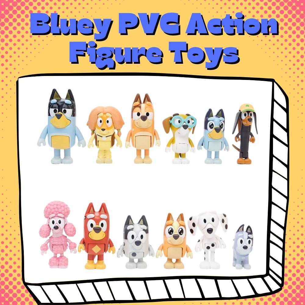 Cartoon Anime Bluey Family Action Figures Toys Pvc Collection