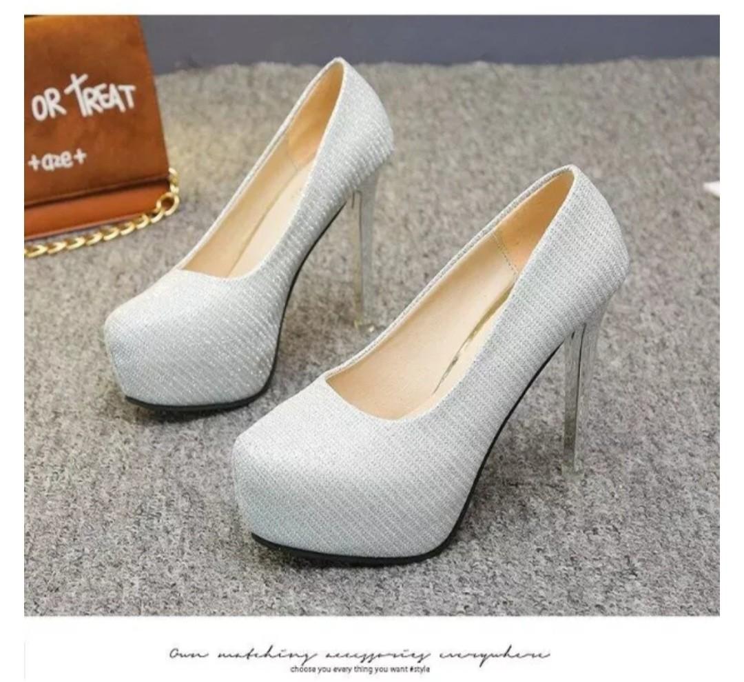 5.5 inch glitter stiletto heels size 36