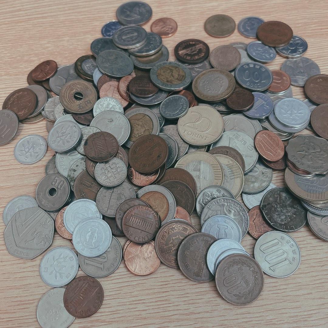 各國硬幣有英鎊🇬🇧美金🇺🇸泰銖🇹🇭韓幣🇰🇷日幣🇯🇵新加坡幣🇸🇬港幣🇭🇰歐元.菲律賓.馬來西亞🇲🇾匈牙利🇭🇺福林銅板零錢,  書籍、休閒與玩具, 收藏、紀念品, 錢幣、紙鈔在旋轉拍賣