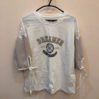 美式風格印花蓬蓬短袖上衣