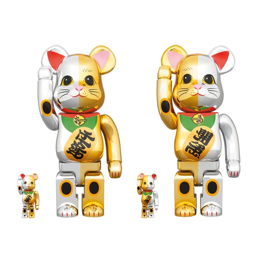 BE@RBRICK 招き猫 開運・千万両 銀メッキ 100％ & 400％ | www.jarussi