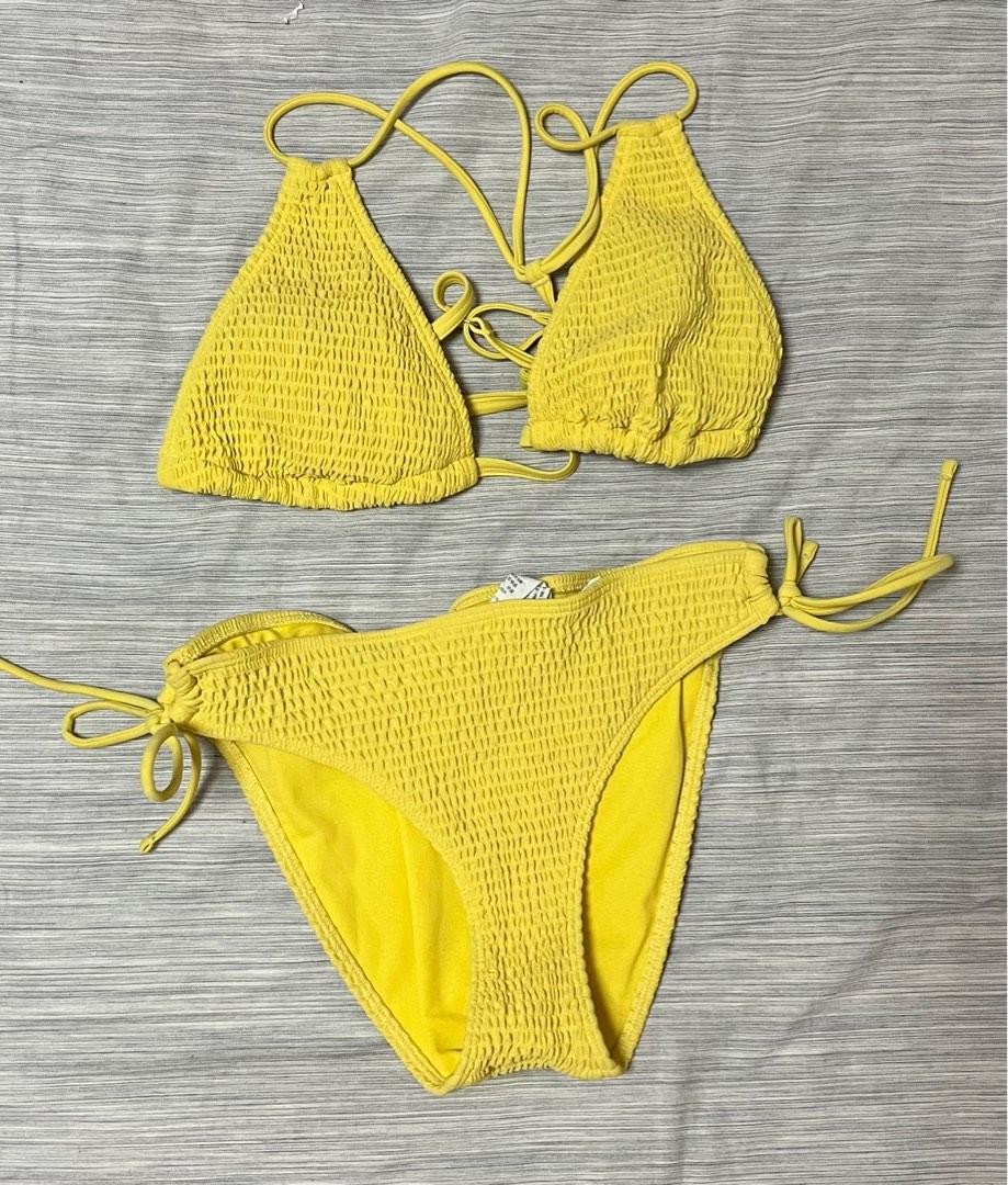 Abercrombie And Fitch Yellow Bikini Set Womens Fashion Swimwear Bikinis And Swimsuits On Carousell 