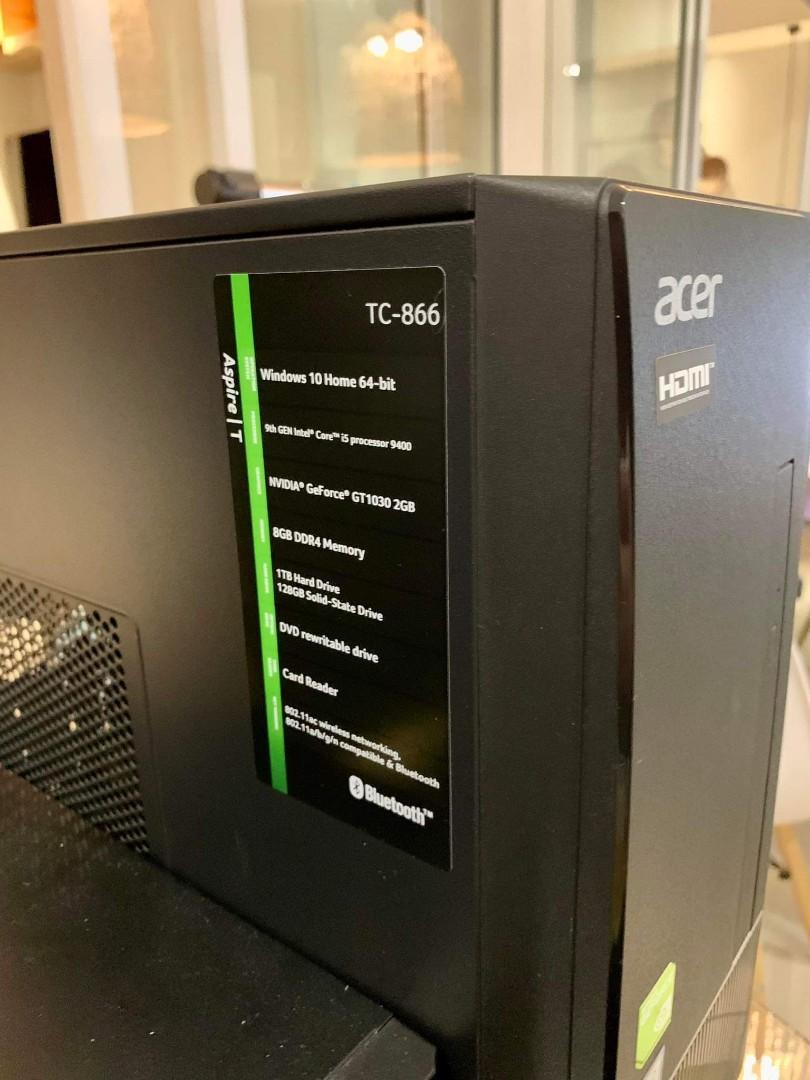 Acer Aspire Tc-866-ur11 Desktop Acer Aspire TC-866 9th Gen Core i5 w/ Nvidia GT1030, 128GB SSD, 1TB HDD