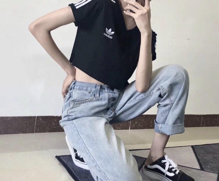 Adidas crop hot sale top with jeans