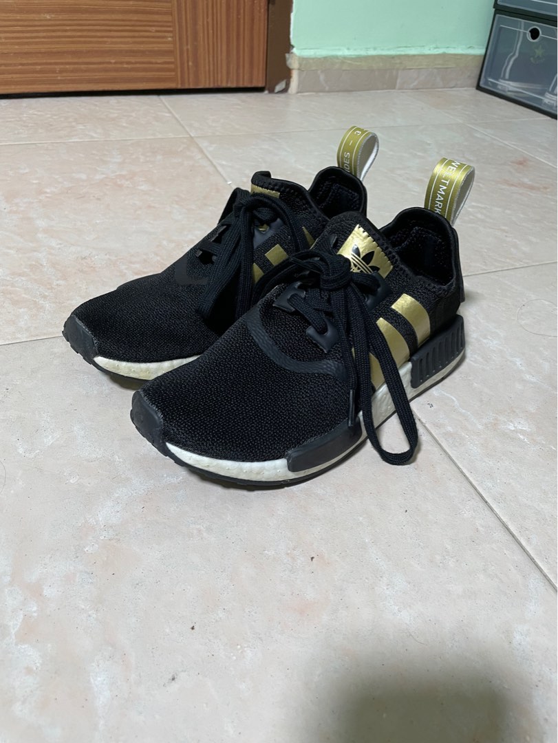 Adidas NMD black and gold Women s Fashion Footwear Sneakers on