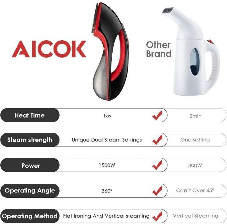 Aicok Garment Steamer for Dual Use Flat Ironing and Handheld