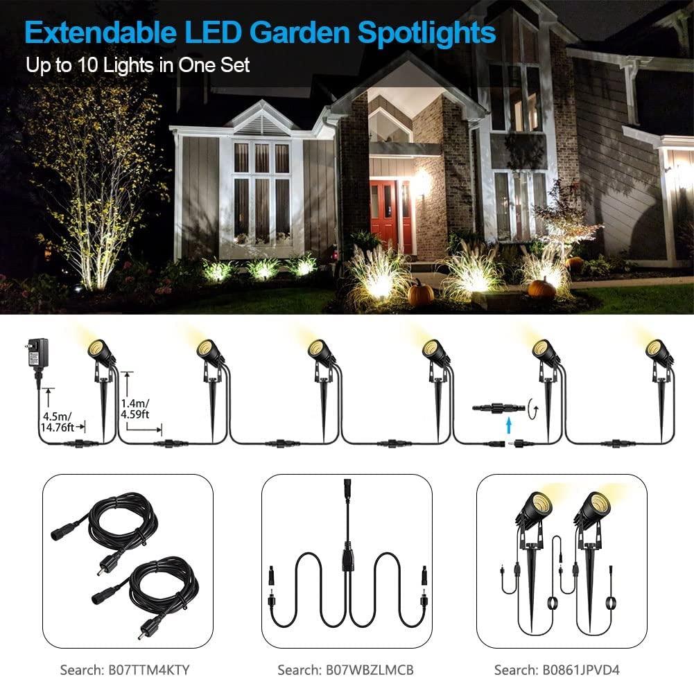ALOVECO Landscape Lighting, 68.9ft 12V LED Landscape Lights Connectable