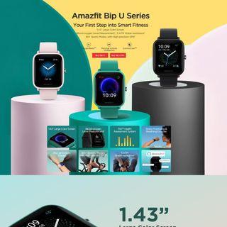 AMAZFIT Bip U 1.43" Large Color Screen Heart Rate and Blood-Oxygen Monitoring