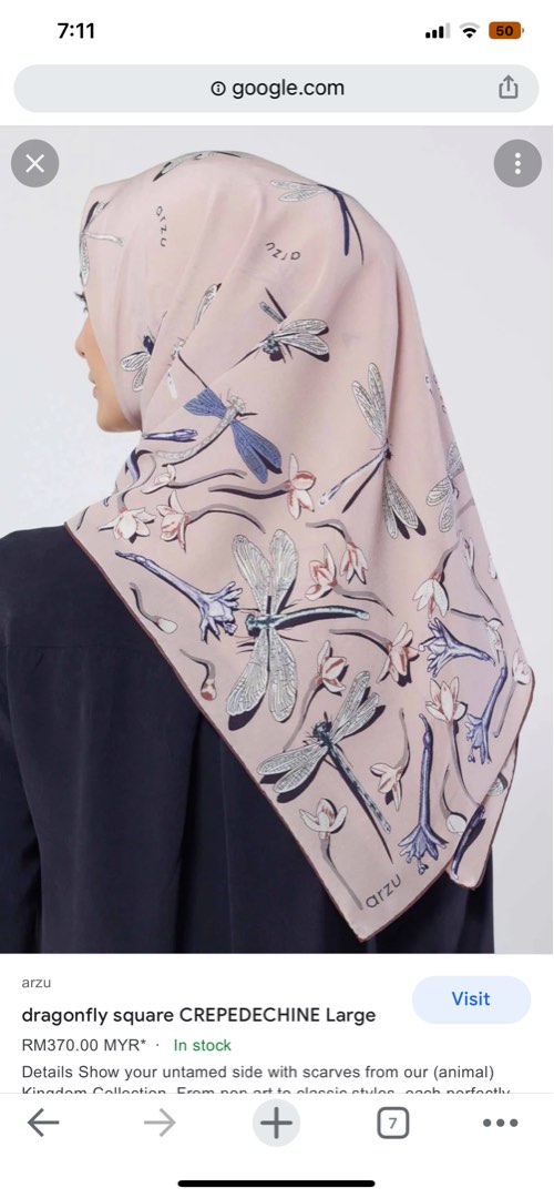 Arzu scarf DRAGONFLY pink nude Women s Fashion Muslimah Fashion