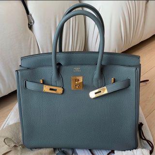 Hermes birkin 30 togo gris Tourterelle SHW stamp square M