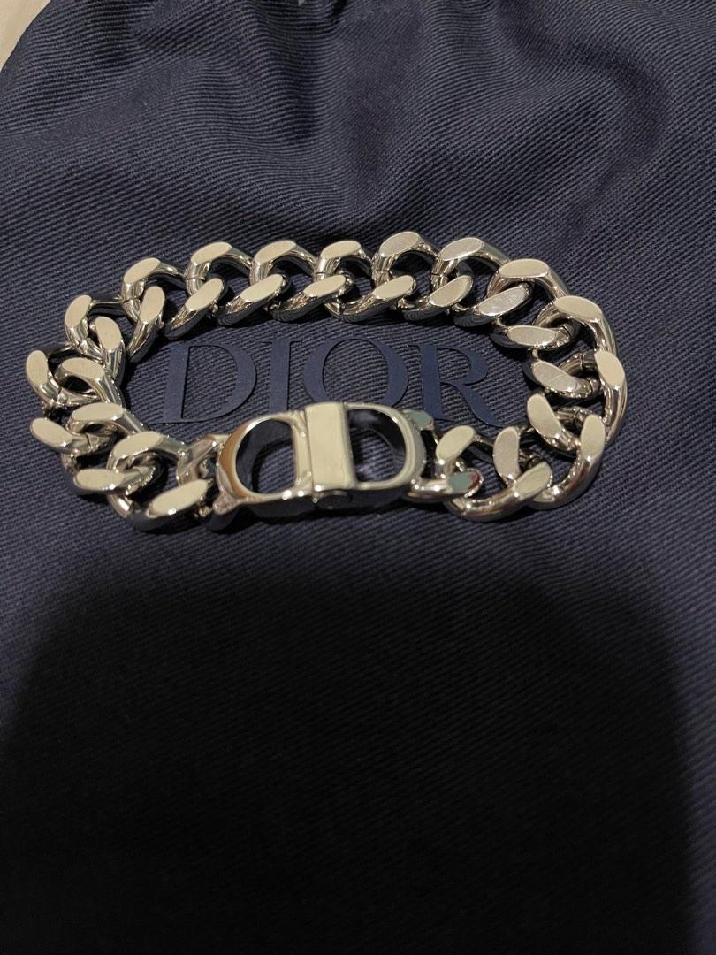 CD Diamond Bracelet Dior Gray CD Diamond Canvas and Silver-Finish Brass