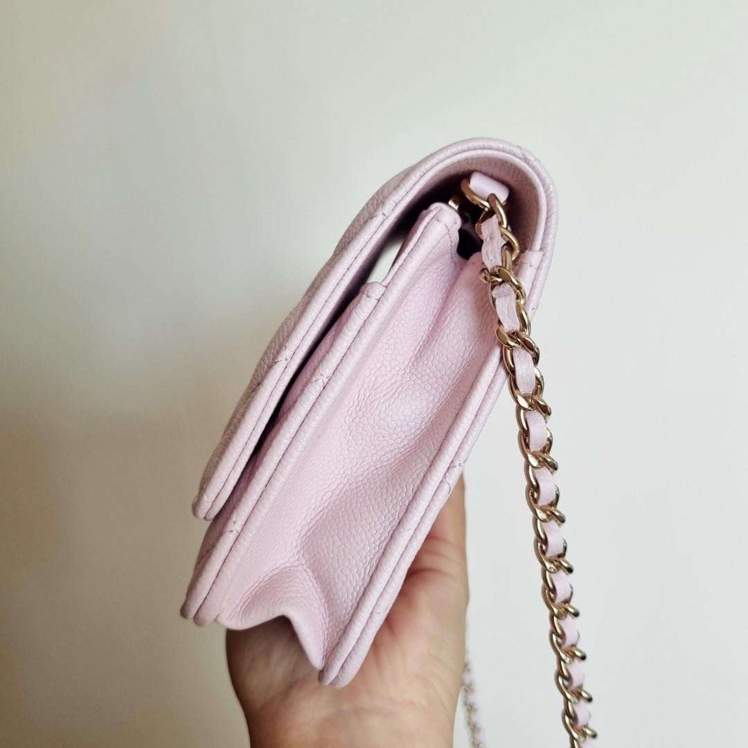 BNIB Chanel Classic Wallet On Chain 22P WOC Light Pink Caviar