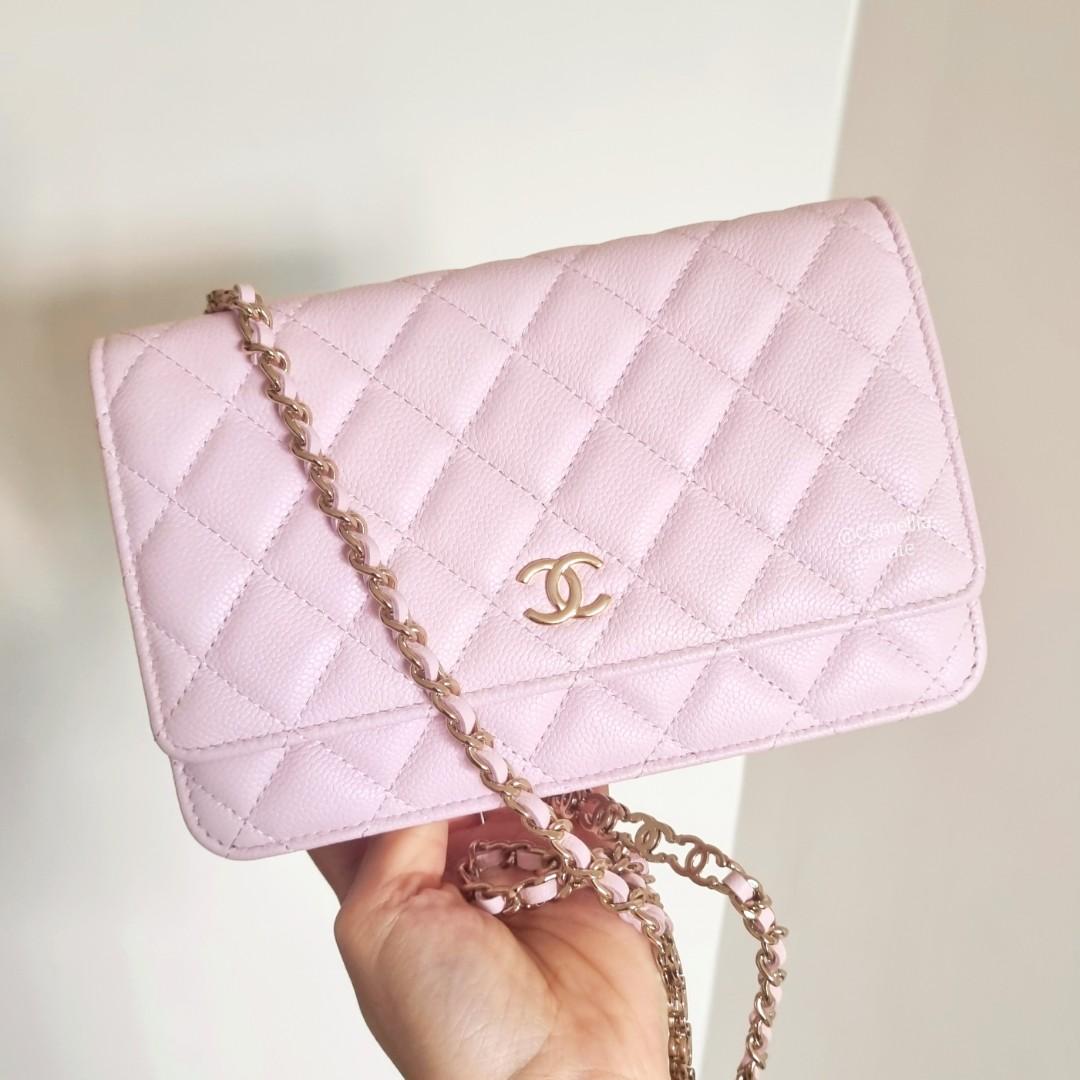 Chanel 22p Baby Pink Caviar WOC Wallet on Chain, Luxury, Bags