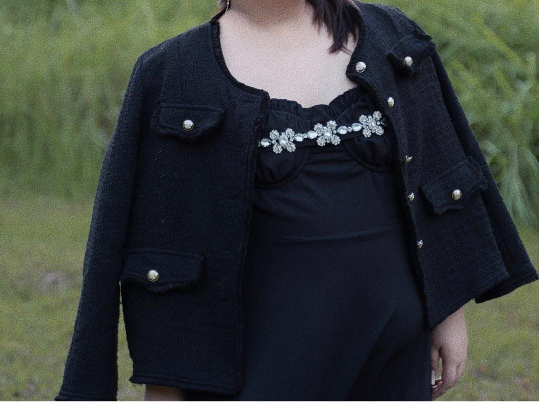 chanel style tweed jacket plus size uk16 18 20 Women s Fashion