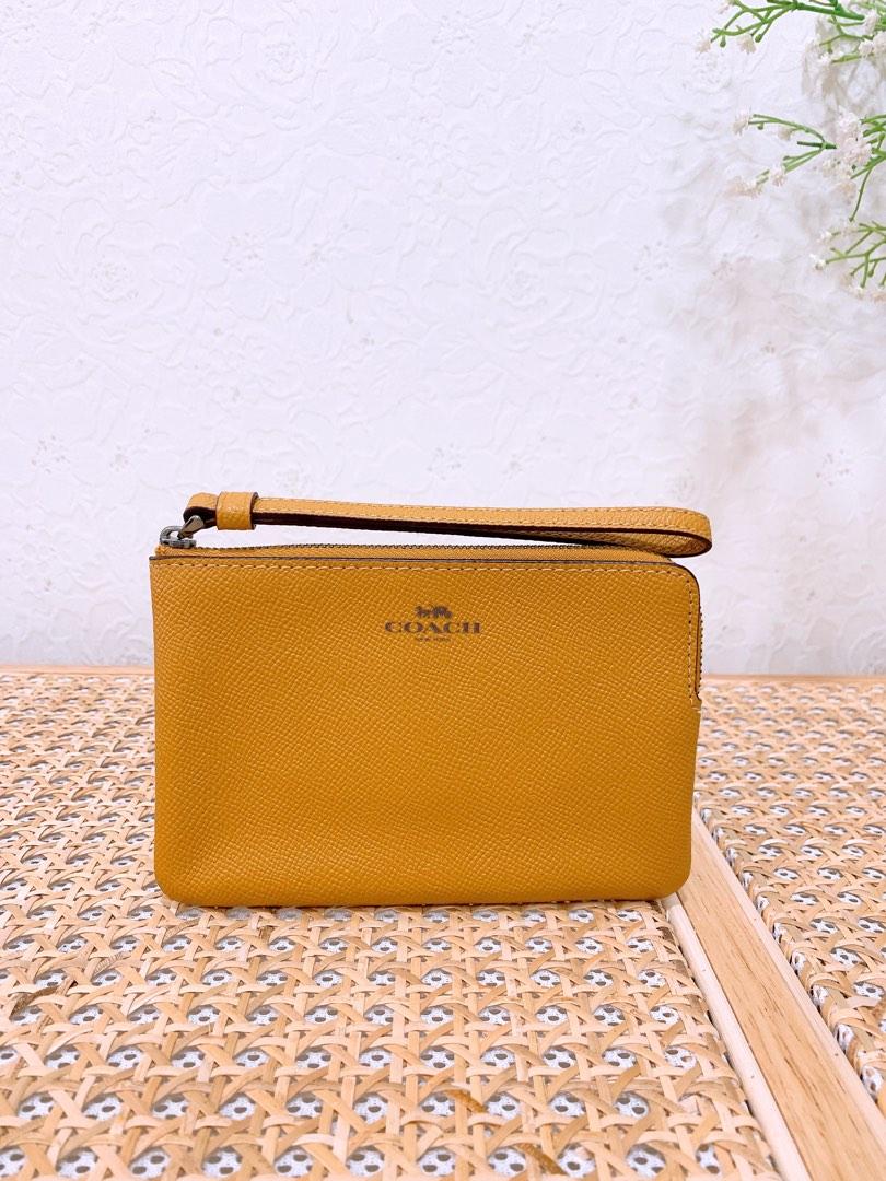 Yellow coach wristlet hotsell