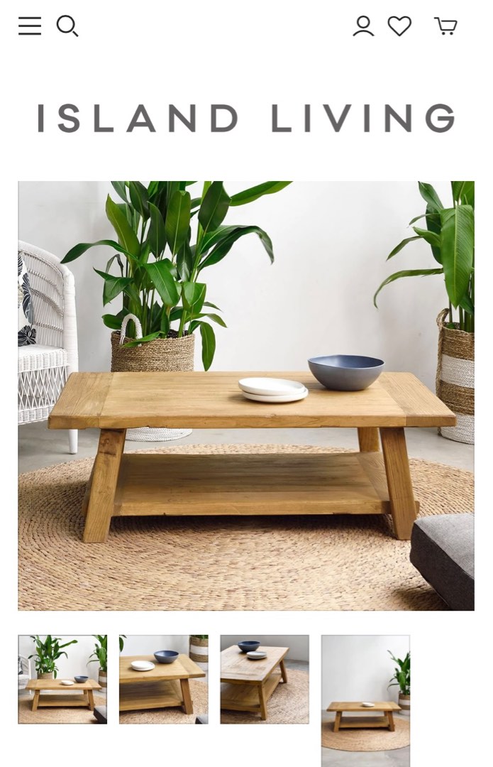 Island Living - Java Coffee Table With Shelf, Furniture & Home Living ...